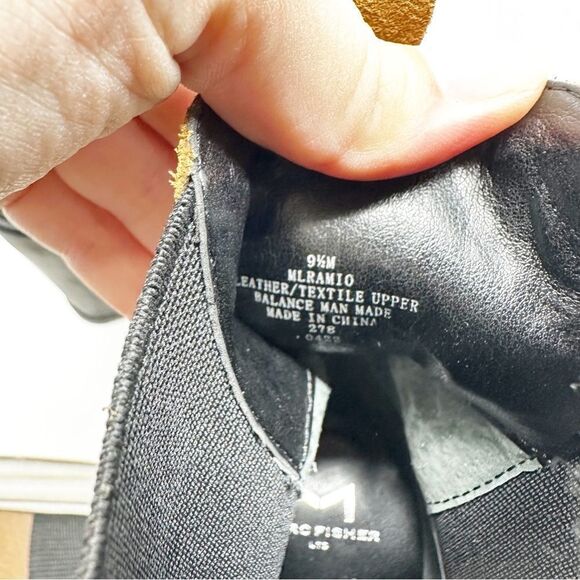 Marc Fisher Vanlisa Black Suede Heeled Lug Chelsea Rubber Heel Slip On Boot 9.5 - Picture 10 of 10